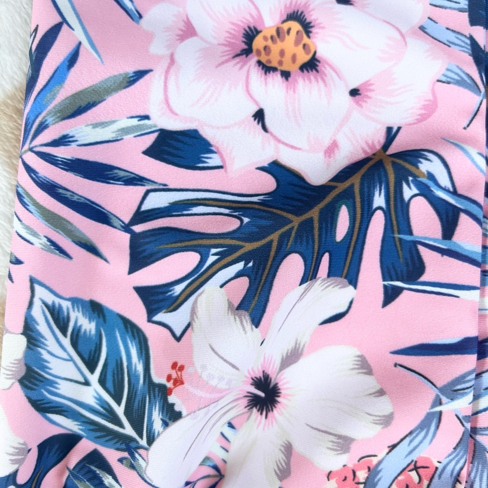 Pink Floral Swim Set - Rashguard & Shorts - Picture 6 of 7